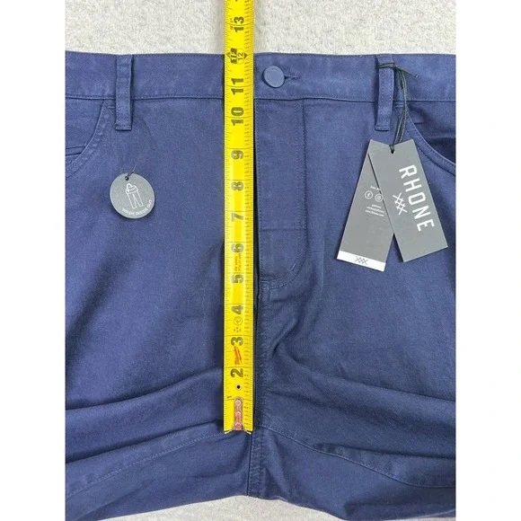 Rhone Pants Mens 38x33 Navy Everyday Twill Five Pocket Slim Straight Fit